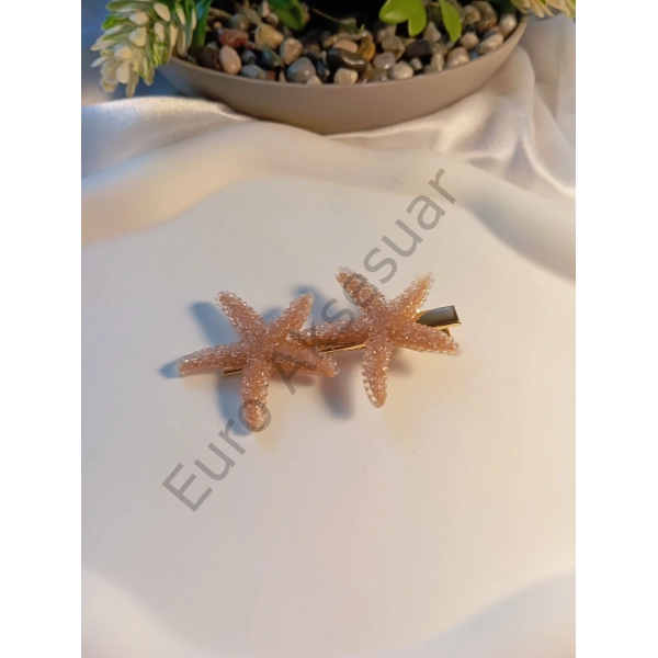 KAHVERENGİ DENİZYILDIZI FİGÜRLÜ YAN TOKA