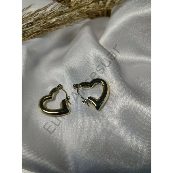 Kalp Model Çelik Küpe