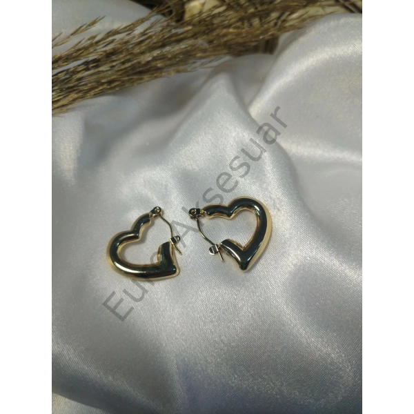 Kalp Model Çelik Küpe