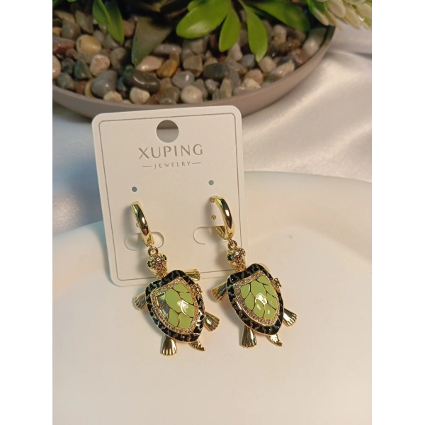 Kaplumbağa Figürlü Xuping Jewelry VIP Tasarım Küpe