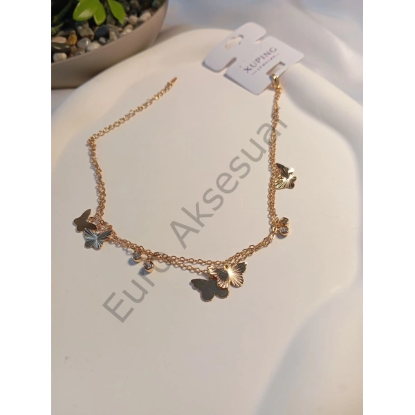 Kelebek ve Taş Detaylı Xuping Halhal