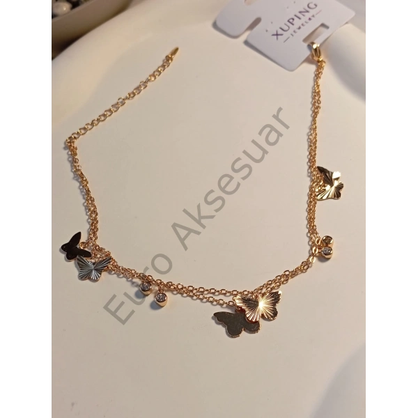 Kelebek ve Taş Detaylı Xuping Halhal