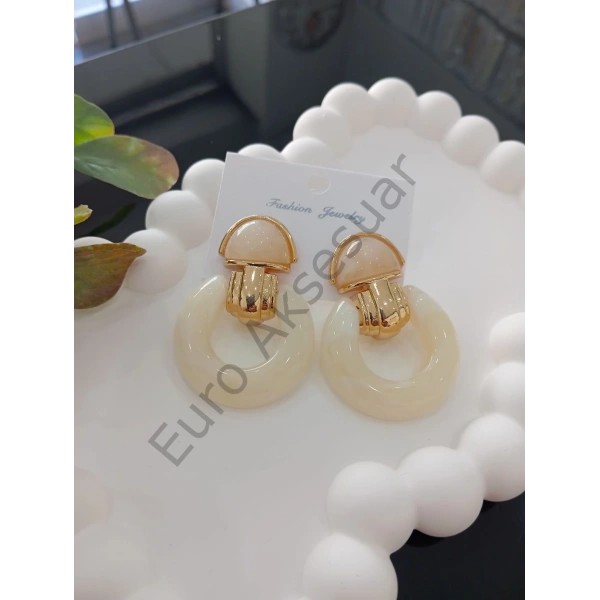 Krem Rengi Özel Seri Küpe