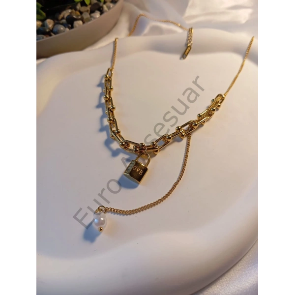 MARKA MODEL ÇELİK KOLYE