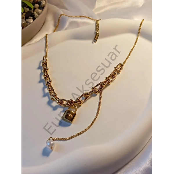 MARKA MODEL ÇELİK KOLYE