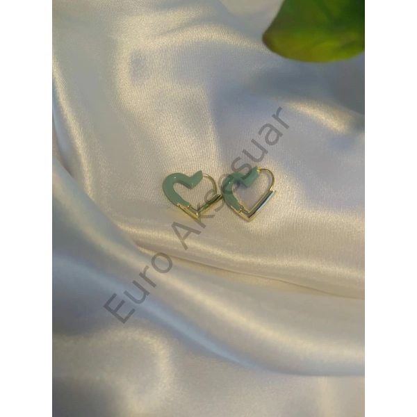 Mavi Kalp Detaylı Vip Küpe