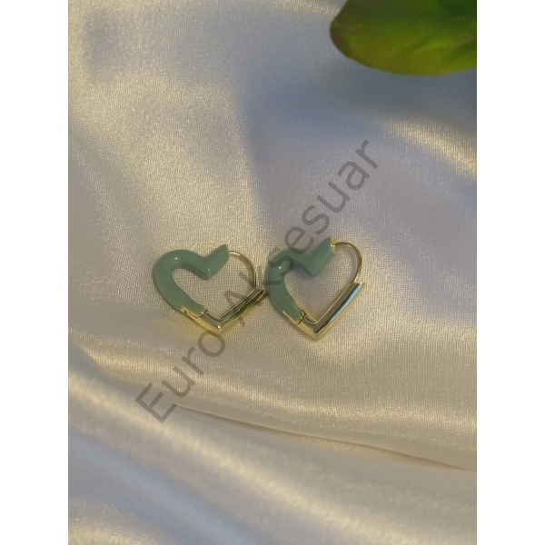 Mavi Kalp Detaylı Vip Küpe