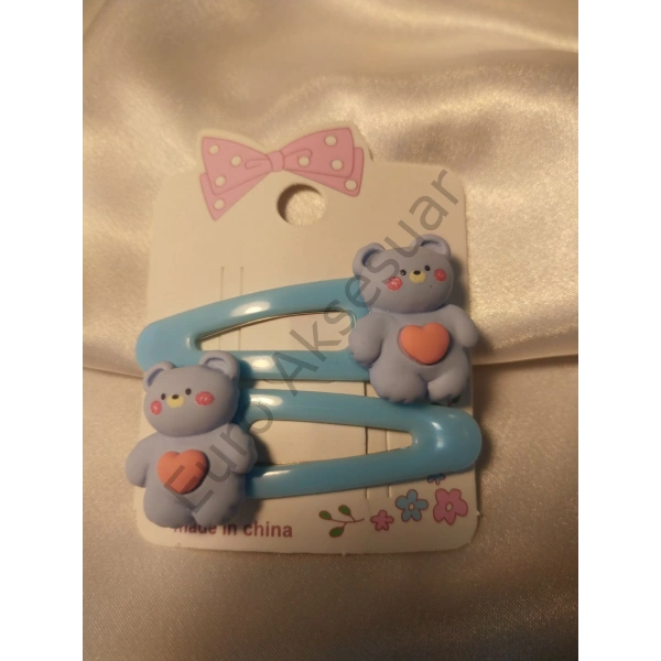 Mavi Renk Ayıcıklı Çıtçıt Toka