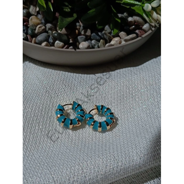 Mavi Renk Vintage Küpe