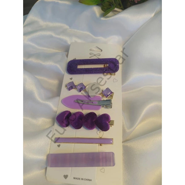 Mor Renk İthal Yan Toka Seti