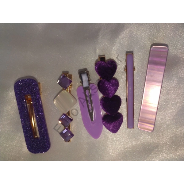 Mor Renk İthal Yan Toka Seti