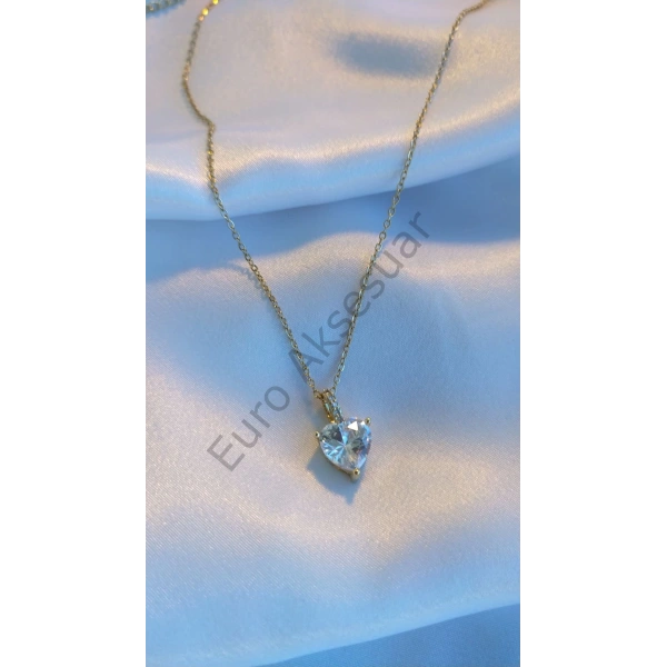 Kalp Detaylı Paslanmaz Çelik Kolye