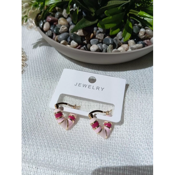 Pembe Renk Vintage Küpe