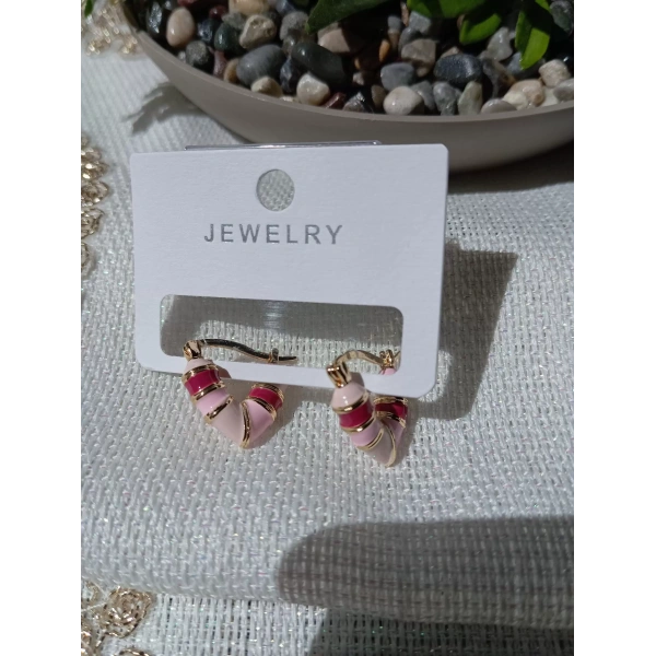 Pembe Renk Vintage Küpe