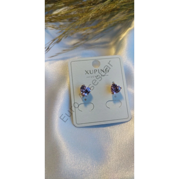 Pembe Zirkon Taş Detaylı Vip Küpe