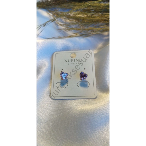 Pembe Zirkon Taş Detaylı Vip Küpe