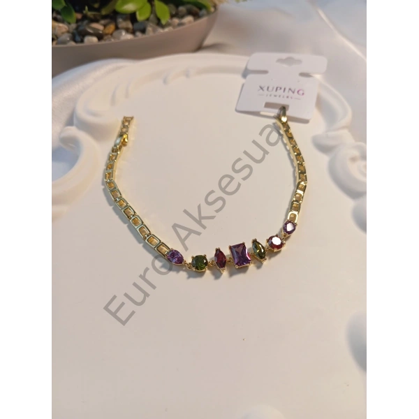 Renkli Taş Detaylı Xuping Bileklik