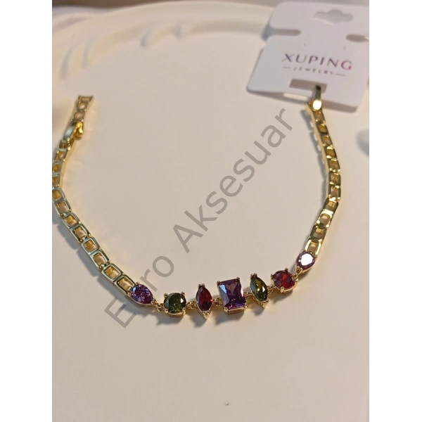 Renkli Taş Detaylı Xuping Bileklik