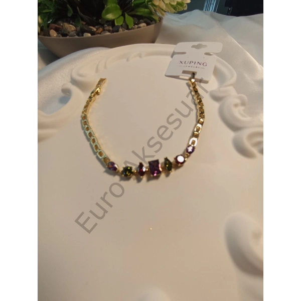 Renkli Taş Detaylı Xuping Bileklik