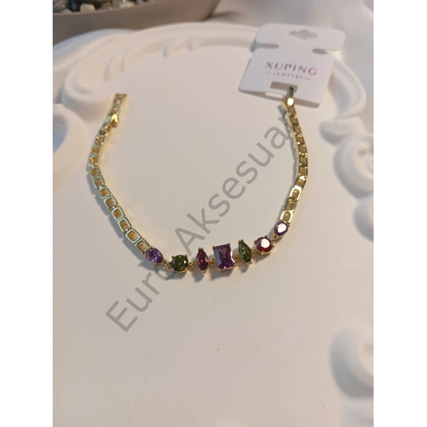 Renkli Taş Detaylı Xuping Bileklik