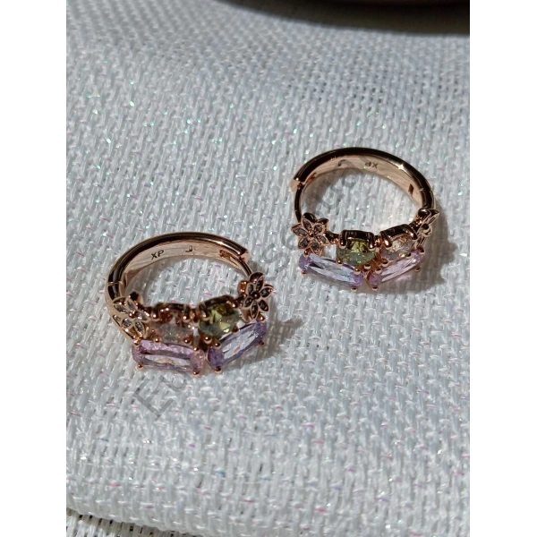 Renkli Zirkon Taşlı Vip Küpe