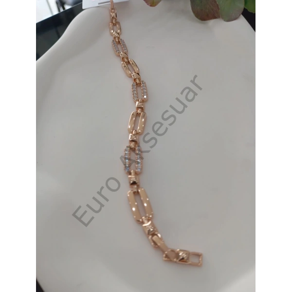 Rose Dikdörtgen Taşlı Vip Bileklik