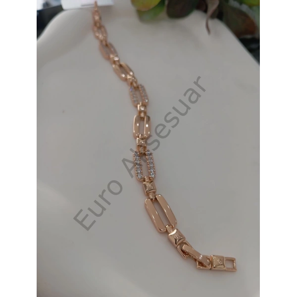 Rose Dikdörtgen Taşlı Vip Bileklik