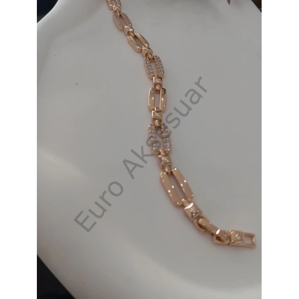 Rose Dikdörtgen Taşlı Vip Bileklik