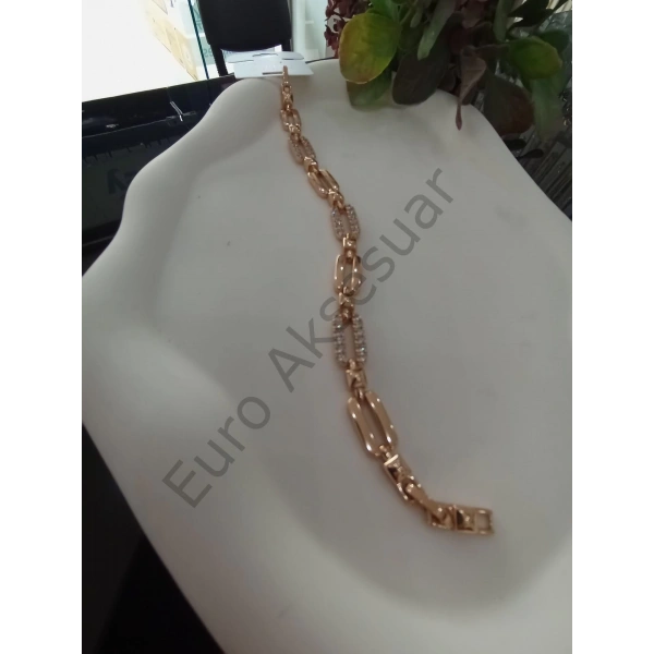 Rose Dikdörtgen Taşlı Vip Bileklik