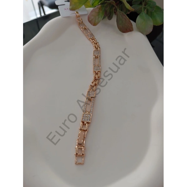 Rose Taş Detaylı Vip Bileklik