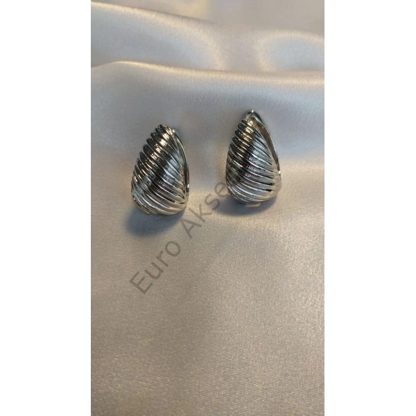 Silver Çelik Küpe 02