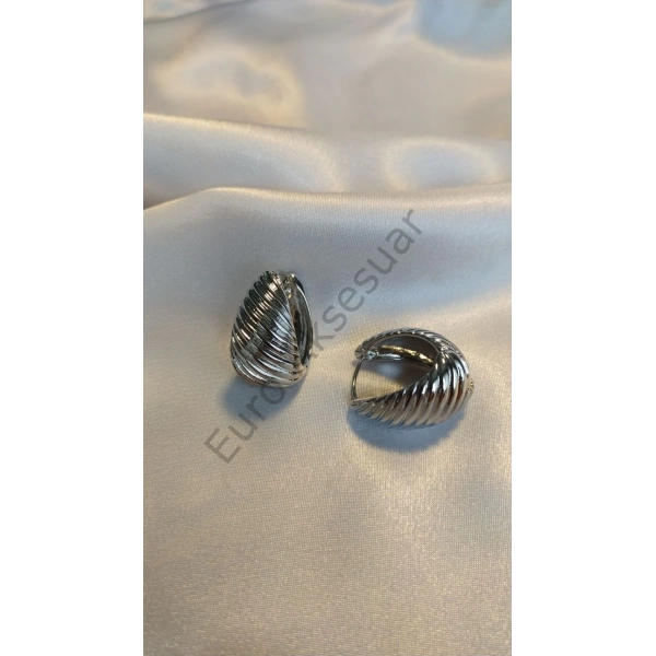 Silver Çelik Küpe 02