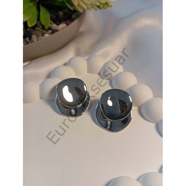 Gümüş Renk Çelik Küpe