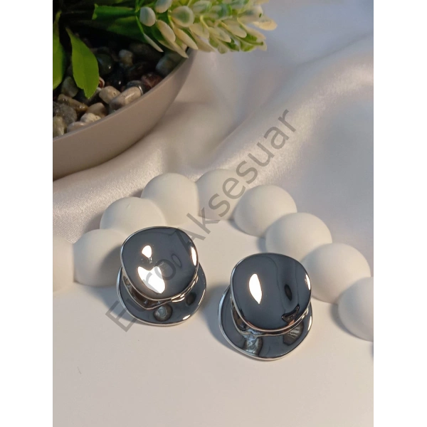 Gümüş Renk Çelik Küpe