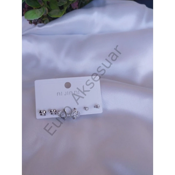 Sılver Çoklu Küpe 02