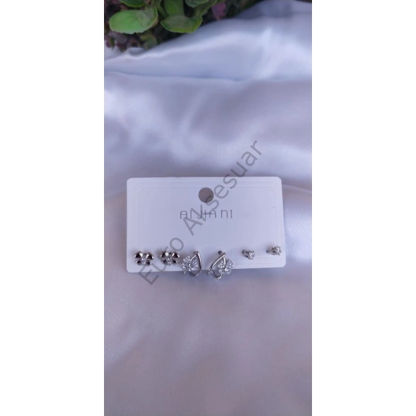 Sılver Çoklu Küpe 02