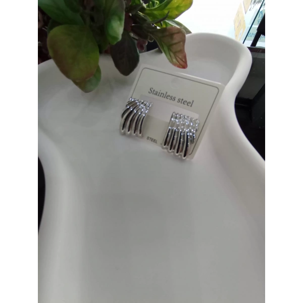 Silver Deniz Kabuğu Model Çelik Küpe