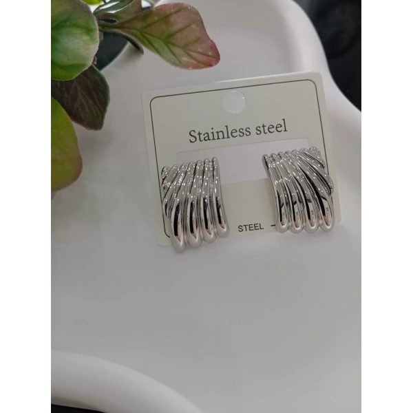 Silver Deniz Kabuğu Model Çelik Küpe