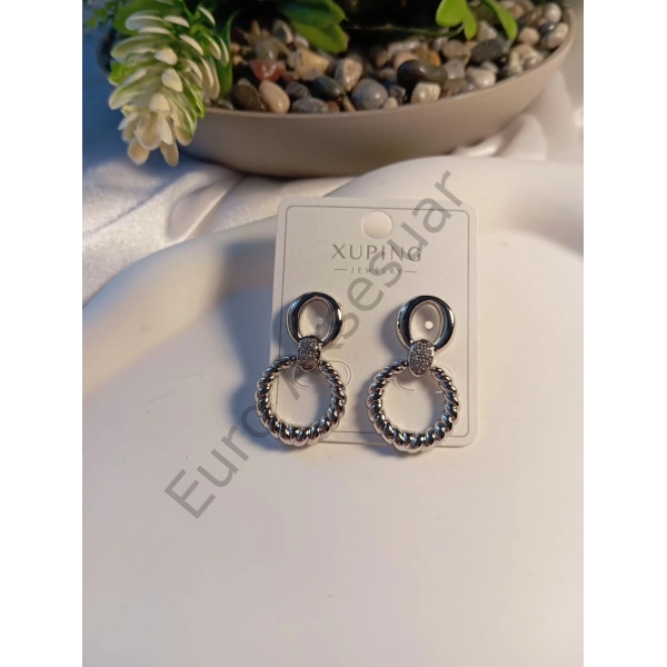 SİLVER HALKA DETAYLI VIP KÜPE