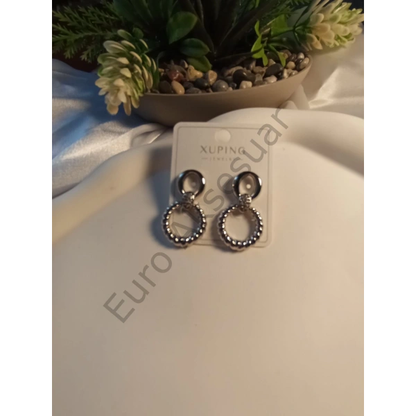 SİLVER HALKA DETAYLI VIP KÜPE