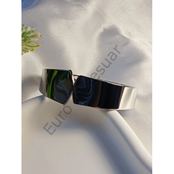 Silver Kalın Kelepçe Bileklik