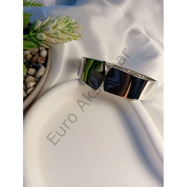 Silver Kalın Kelepçe Bileklik