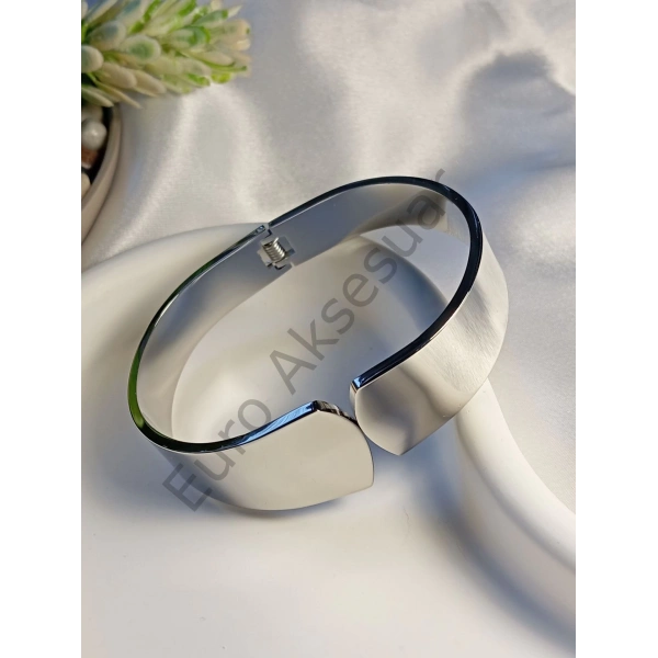 Silver Kalın Kelepçe Bileklik