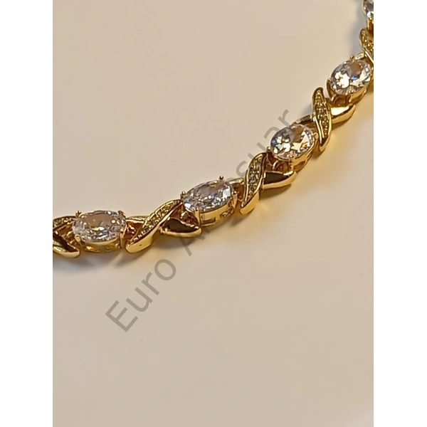 Sıralı Zirkon Taşlı Vip Bileklikl 14 K