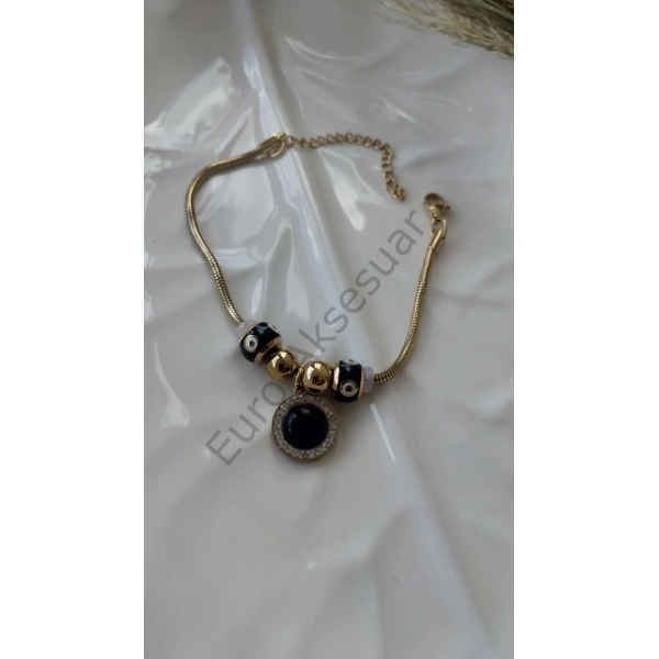 Siyah Boncuk Detaylı Pandora