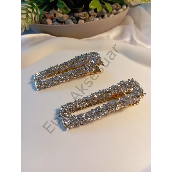 TAŞLI DİKDÖRTGEN PENS TOKA SETİ