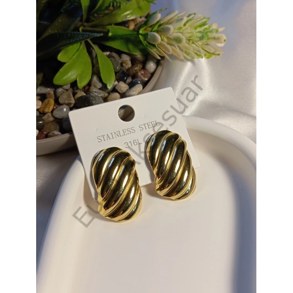 Tırtıklı Çelik Küpe