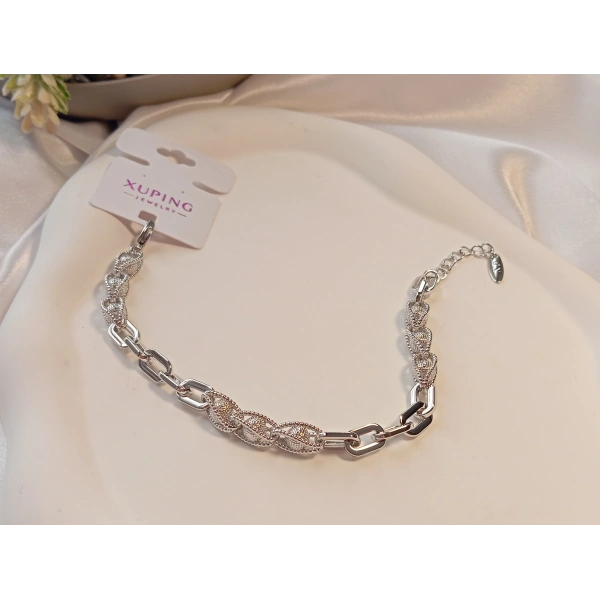 Topçuk Zincir Detaylı Xuping Jewelry Gümüş Renk Bileklik