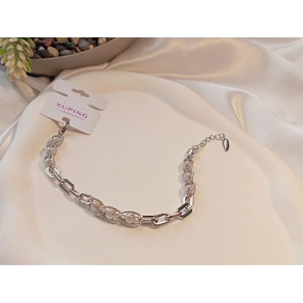 Topçuk Zincir Detaylı Xuping Jewelry Gümüş Renk Bileklik