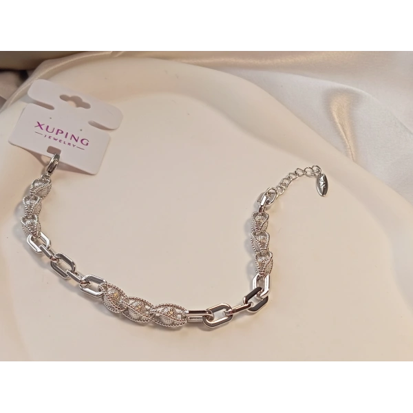 Topçuk Zincir Detaylı Xuping Jewelry Gümüş Renk Bileklik